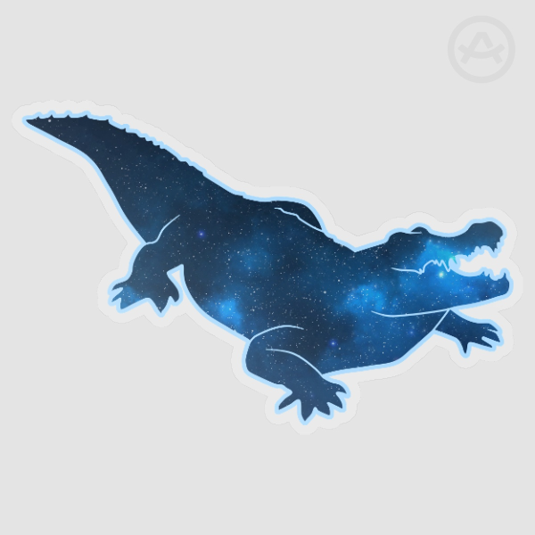 Starry Alligator (Blue) - 2 Inch Vinyl Sticker