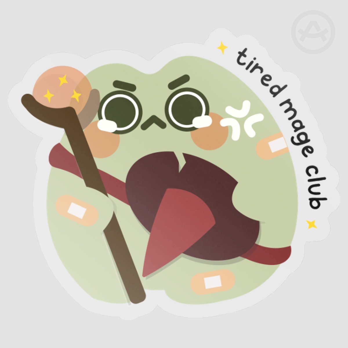 MOBA Froggy - Tired Mage Club Clear PET Vinyl Die Cut Stickers