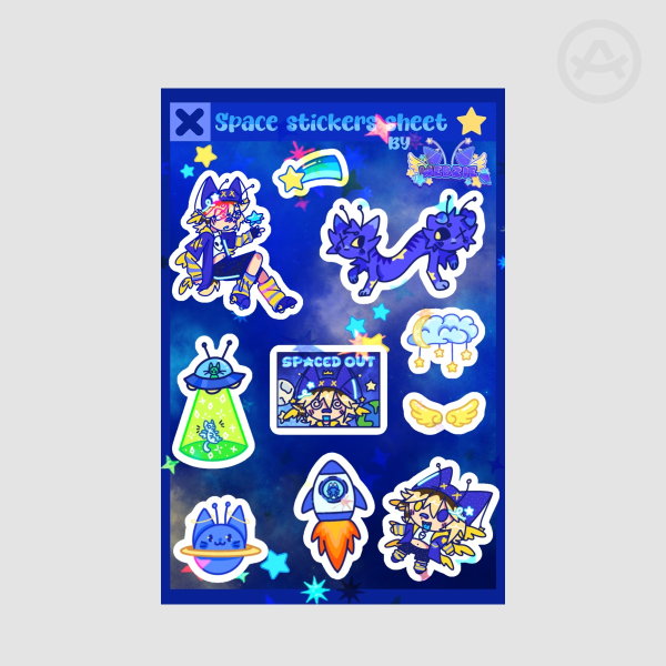 Webzie/Space shiny stickers sheet