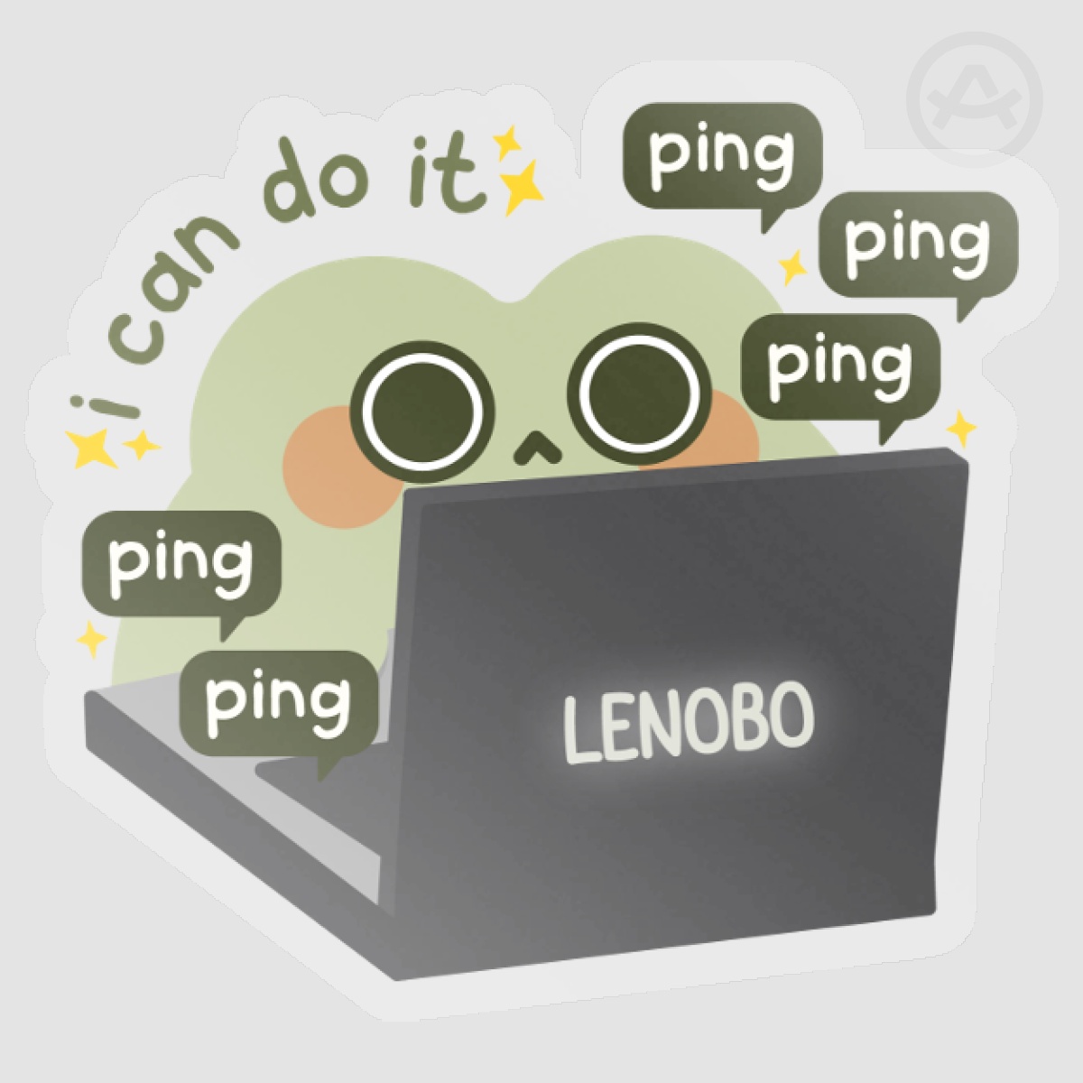 Corporate Froggy - I Can Do It Clear PET Vinyl Die Cut Stickers
