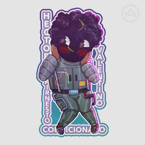 Obsured Hector Sticker (with text)