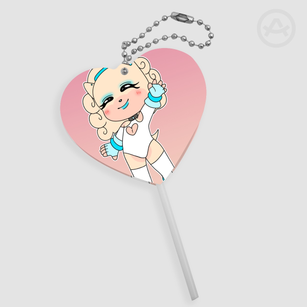 Chibi Amber Acrylic Lollipop Keychain