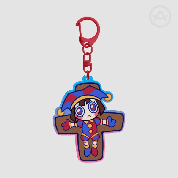 Crucified Pomni Acrylic Keychain