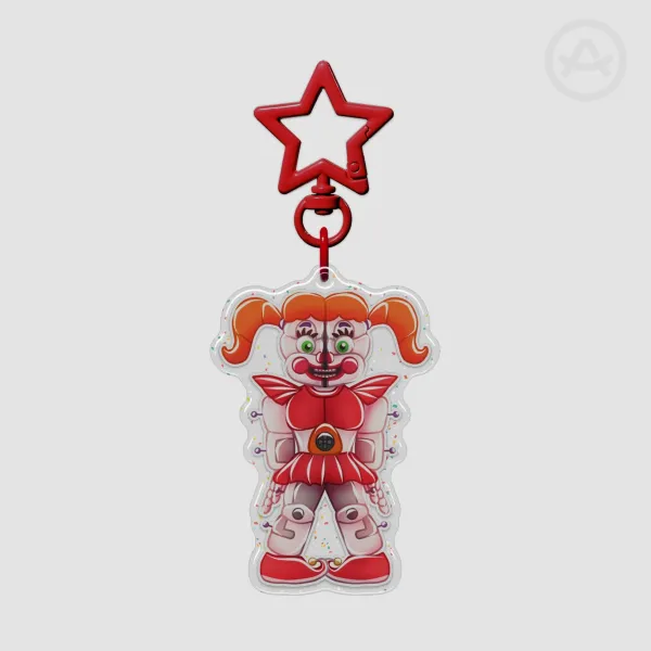 Circus Baby Epoxy Glitter Acrylic Keychain