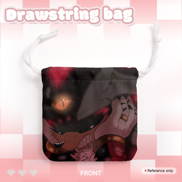Shadow Square Plush Drawstring Pouch Bag