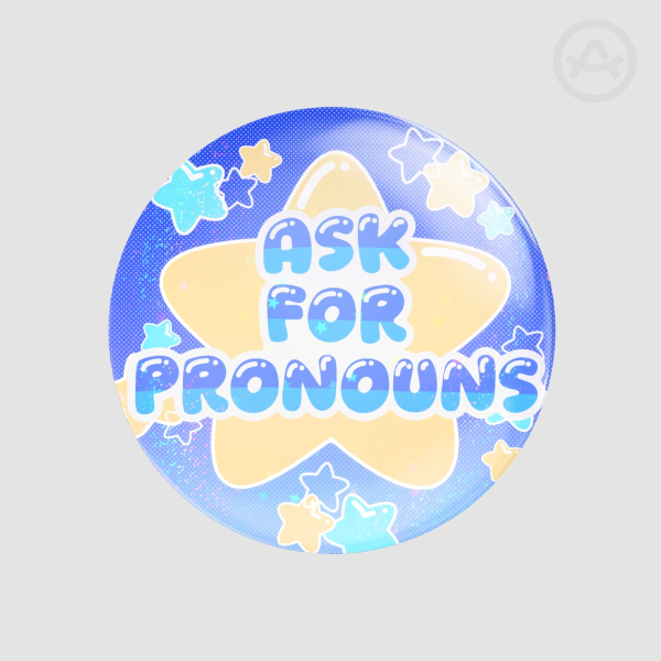 ASK FOR PRONOUNS stars button