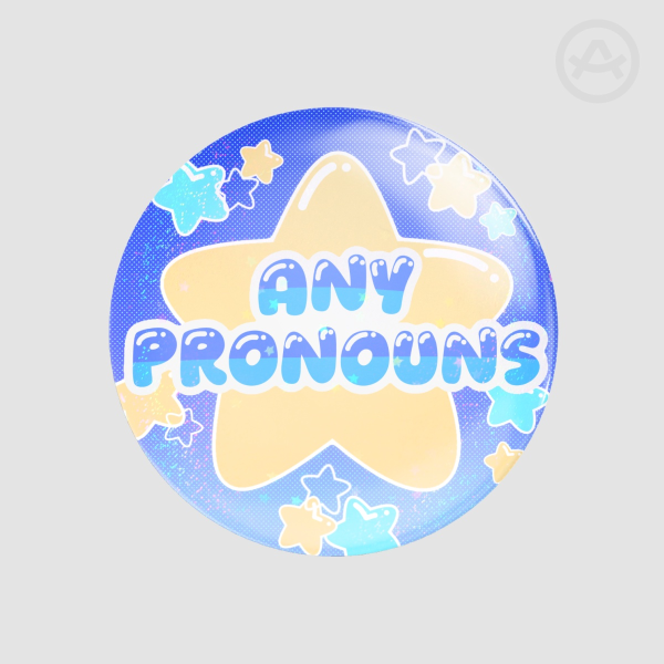 ANY PRONOUNS stars button