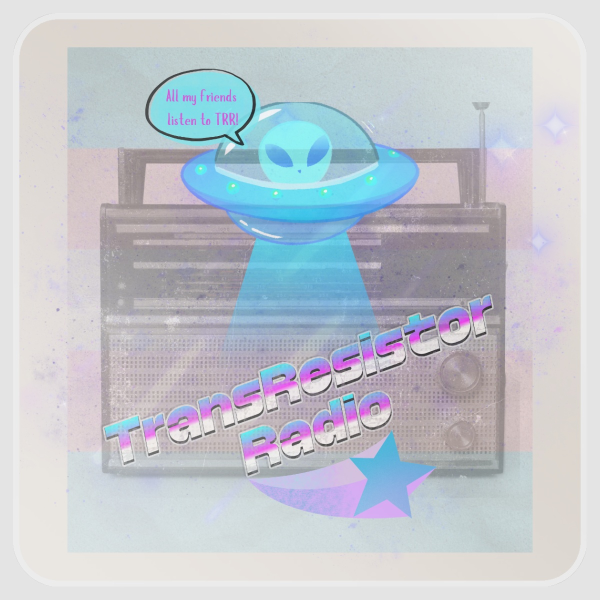 Trans Resist Radio Square Sticker