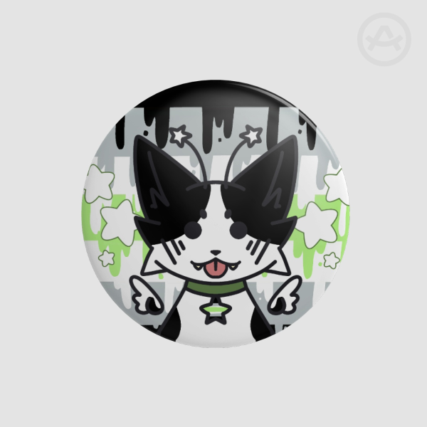 Agender Space Kitty Button