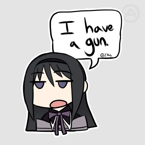 Homura Akemi "I have a gun." Sticker