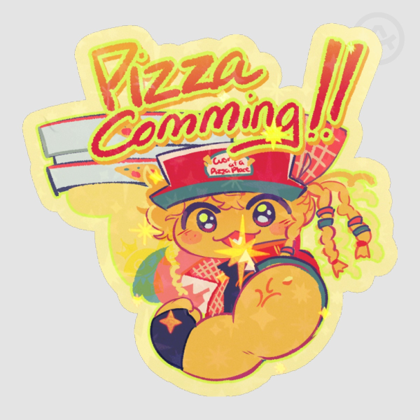 Pizza comming!! Elliot sticker (Work at a Pizza Place)