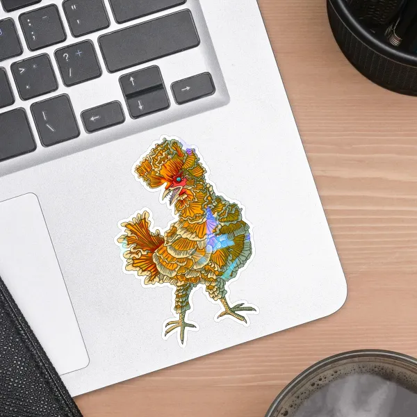 Chicken In The Woods Holographic Sticker