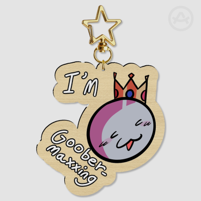 King Goober-maxxing Wood Keychain