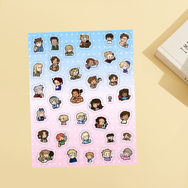HETALIA mini set A (Clear Transparent PET Vinyl Sticker Sheet)
