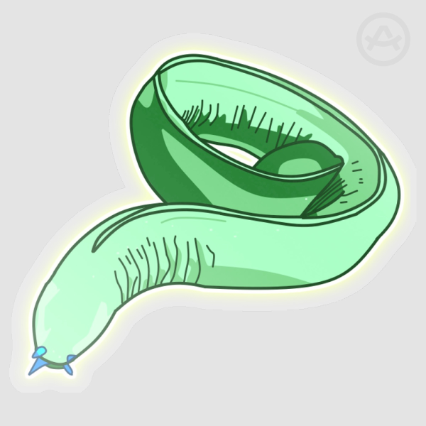 Mint and Cyan Hagfish Sticker