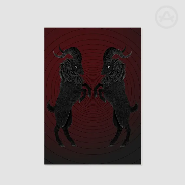 standing goats poster