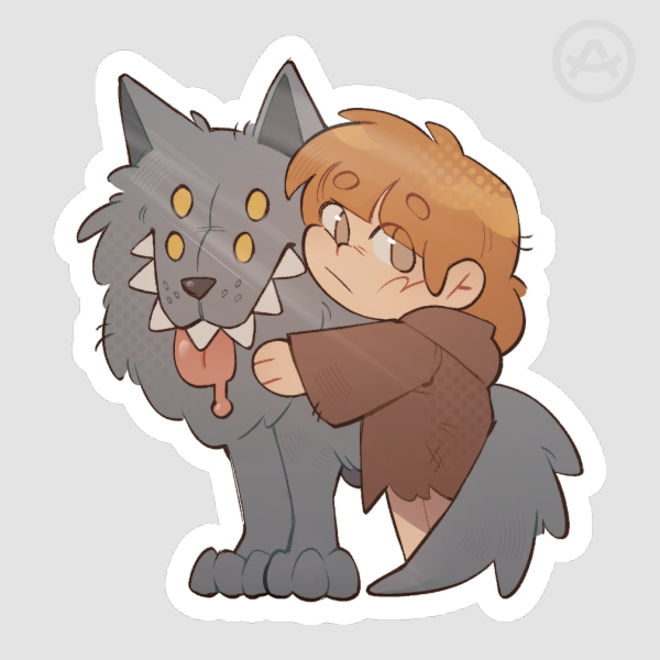Girl and Moonless - Fear and Hunger stickers