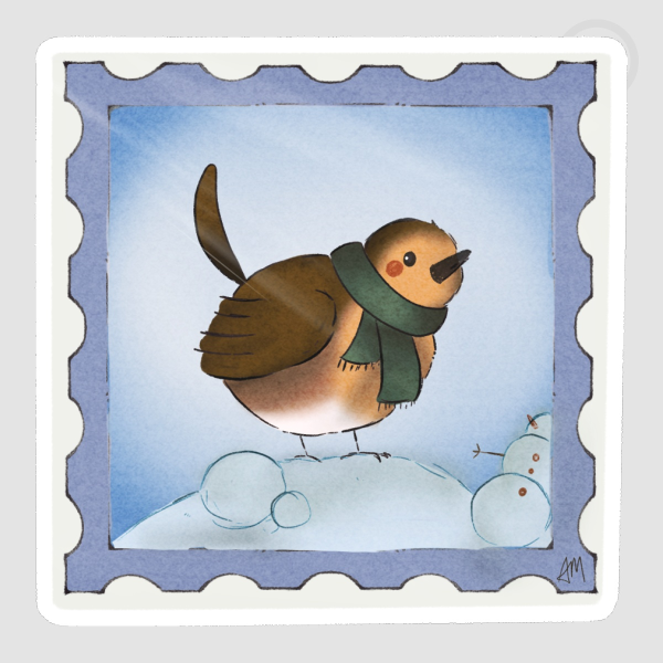 Winter Robin - Die Cut Sticker