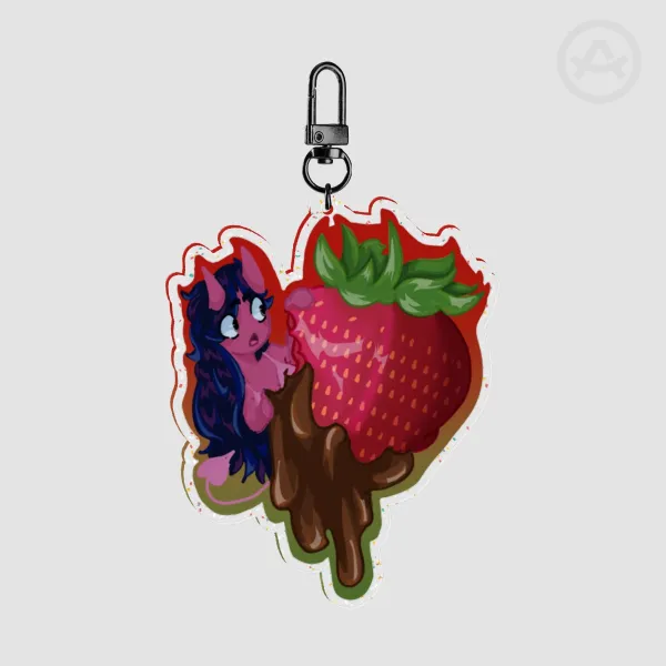 OC Naomi Succubus Chocolate Strawberry Glitter Keychain