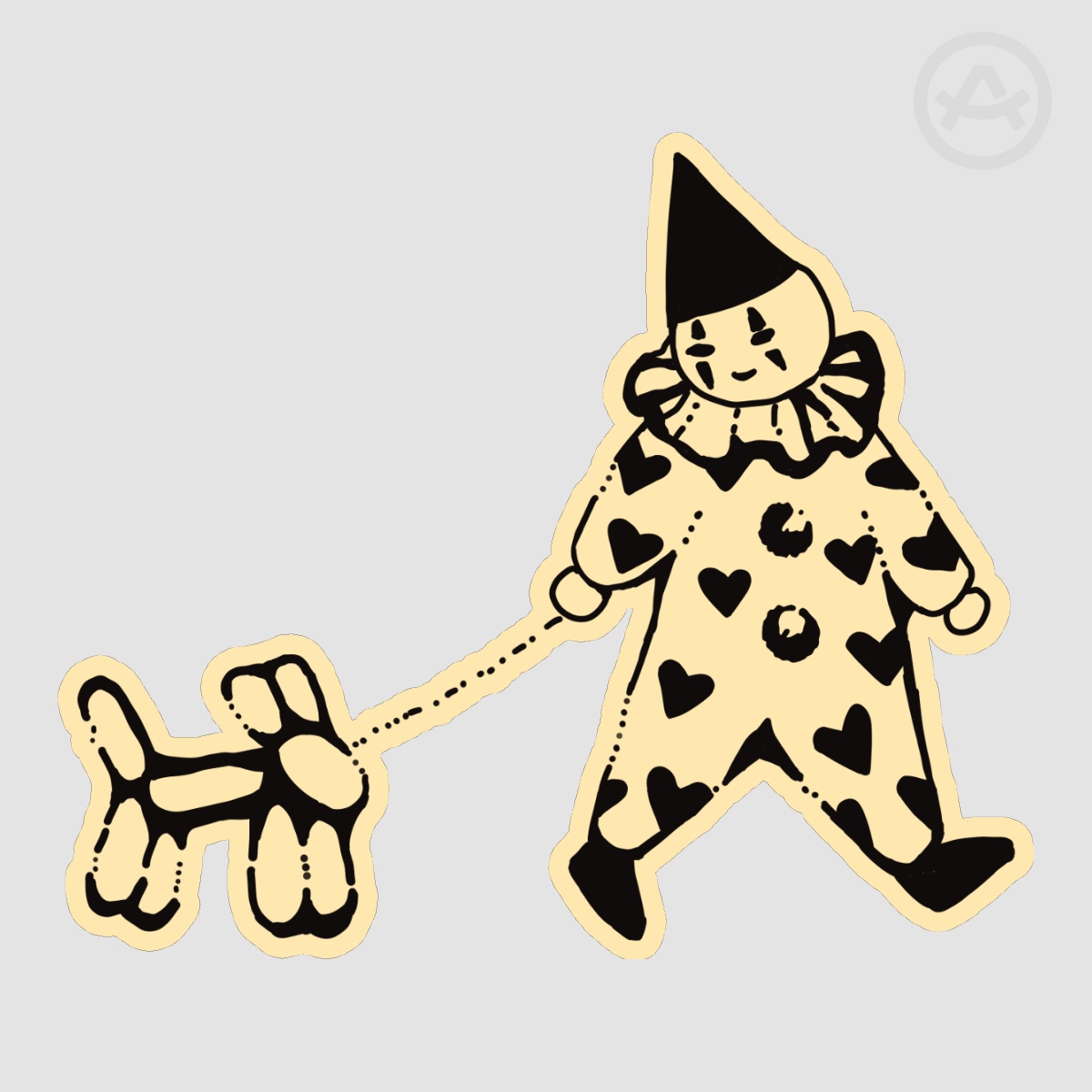 Yellow Balloon Animal Clown Die Cut Stickers