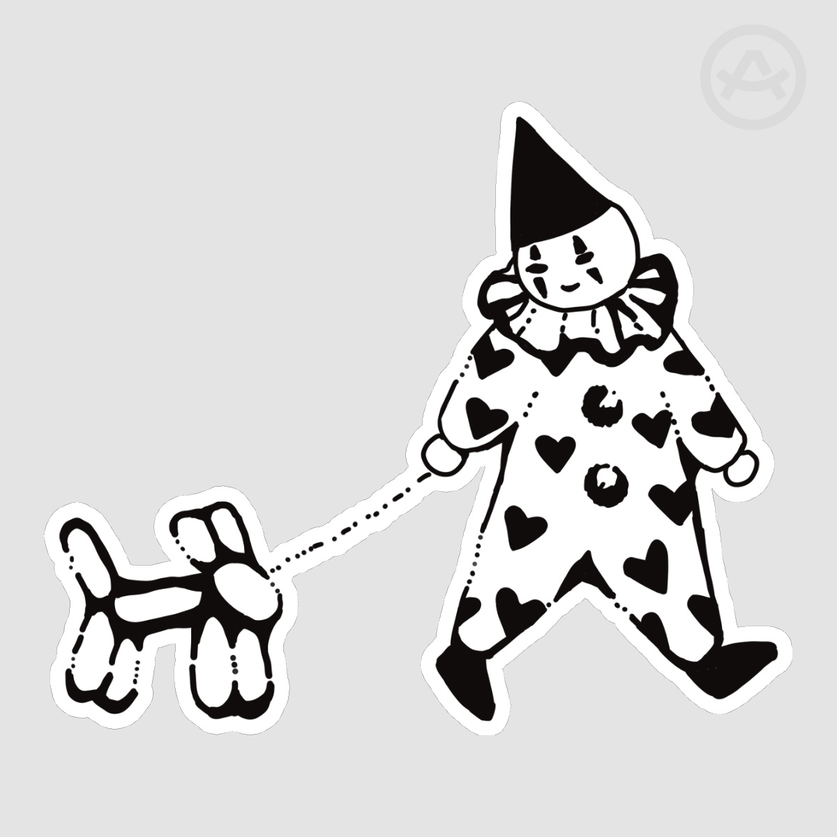 White Balloon Animal Die Cut Stickers