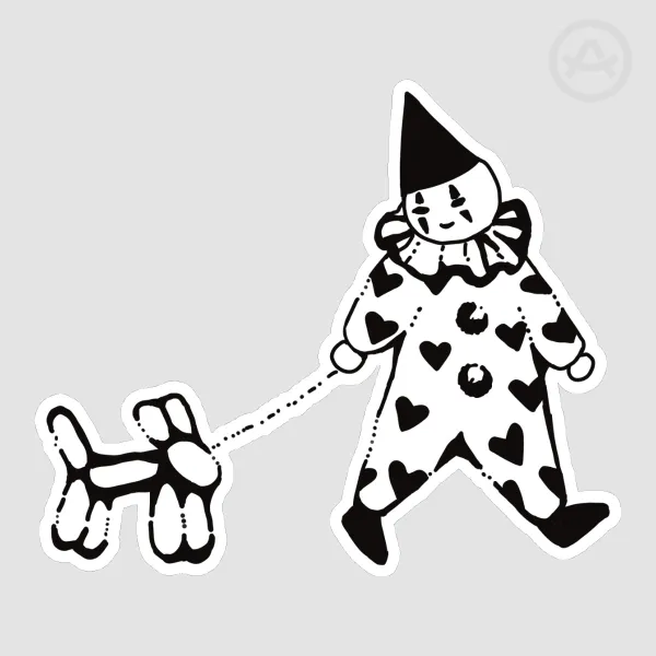 White Balloon Animal Die Cut Stickers
