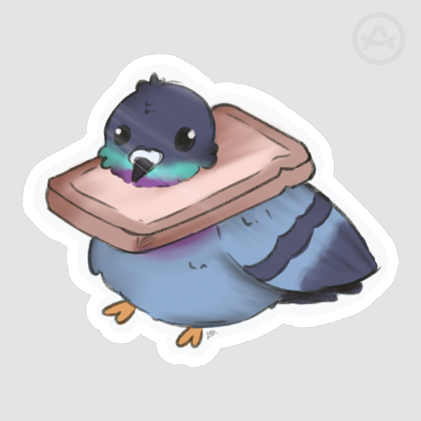 Bread pigeon - Die Cut Stickers