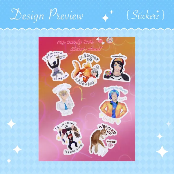 My candy love sticker sheet