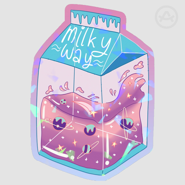 Milkyway Blue Holo Die Cut Stickers