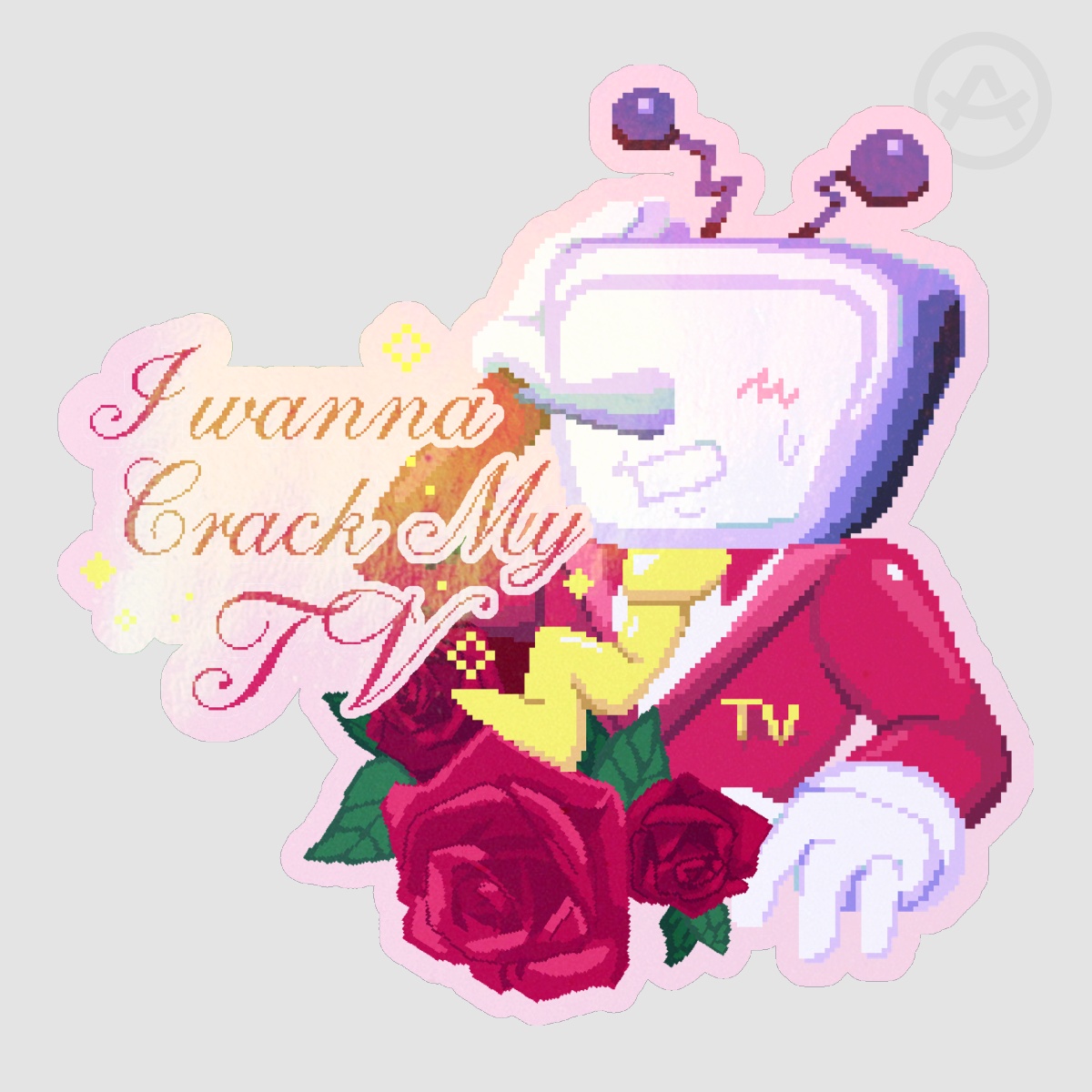 Tenna Crack the TV Sticker