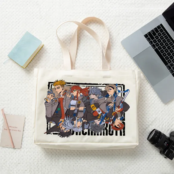 GACHIAKUTA 4KUTA Canvas Tote Bags - 16.9″x12.6″x3.1″(43x32x8cm)