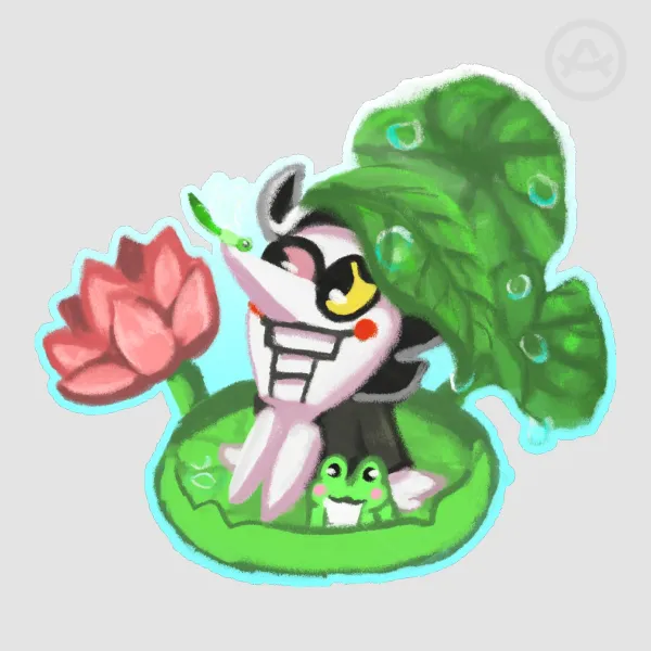 Spamton lily pad Die Cut Sticker