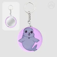 Starling Plush Badge Mirror Keychains