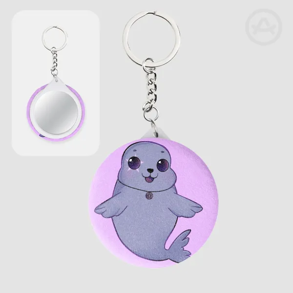 Starling Plush Badge Mirror Keychains