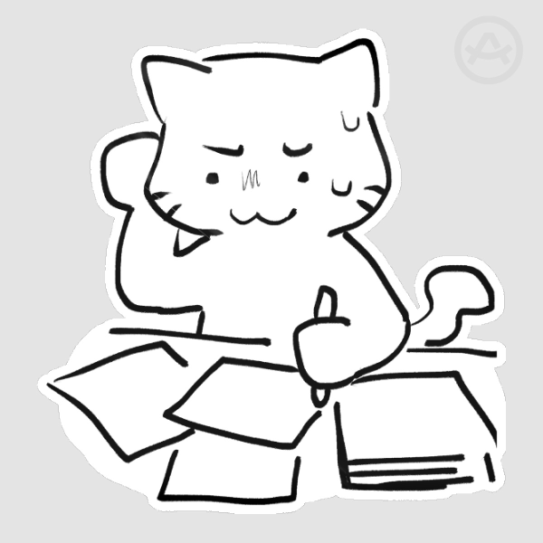 Studying Cat Sticker