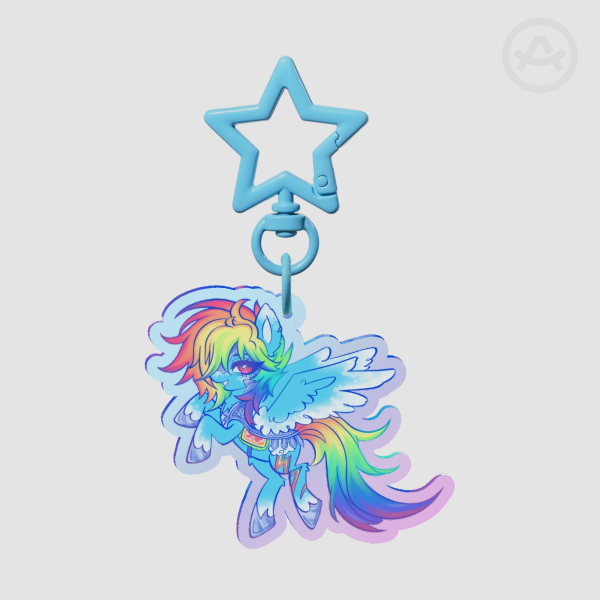 Rainbow Dash Rainbow Acrylic Keychains