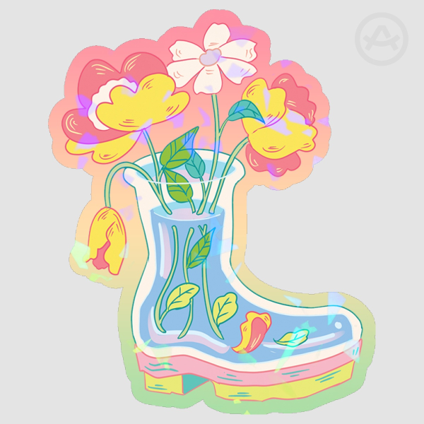 Petals Yellow Holo Die Cut Stickers