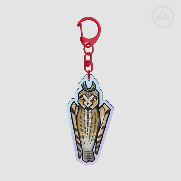 Long-eared owl - Holo Acrylic Keychain