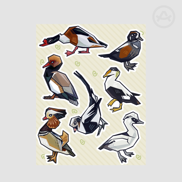 Duck Divas - Sticker Sheet 5.51x7.09"(14x18cm)