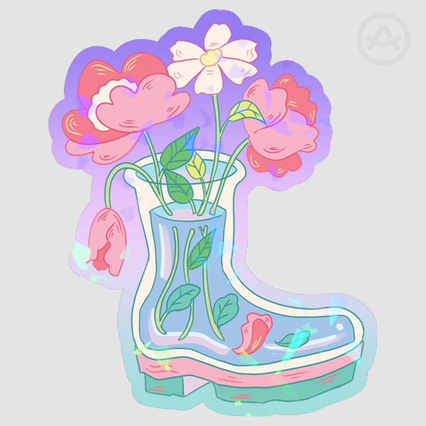 Petals Pink Holo Die Cut Stickers