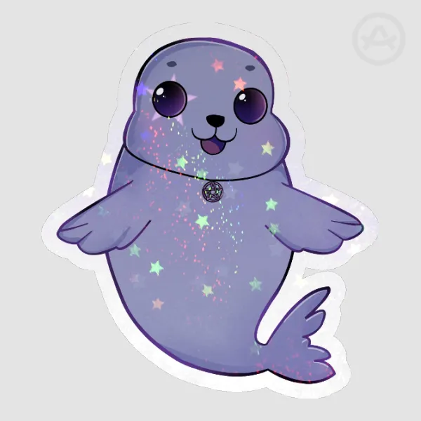 Starling the Seal Sparkly Die Cut Sticker