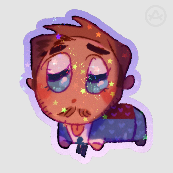 Julian Thompson tongue out (sticker)