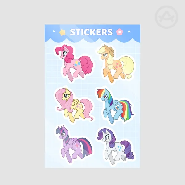 MLP Mane Six Stickers Sheet