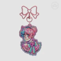 Cotton Candy Clown Doll Girl Keychain