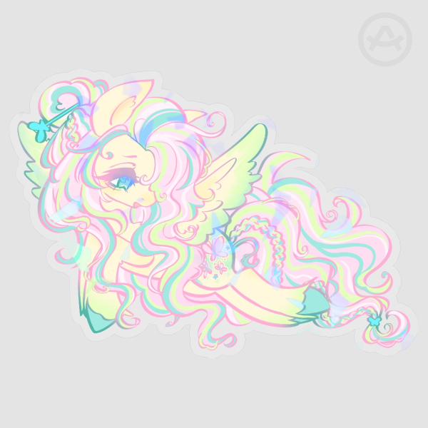 Fluttershy Clear PET Vinyl Die Cut Sticker