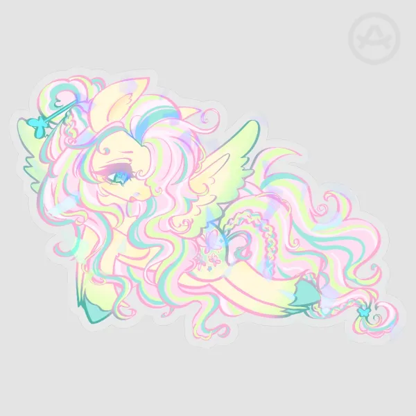 Fluttershy Clear PET Vinyl Die Cut Sticker