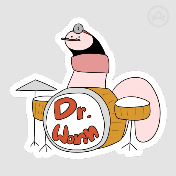 Dr. Worm Sticker