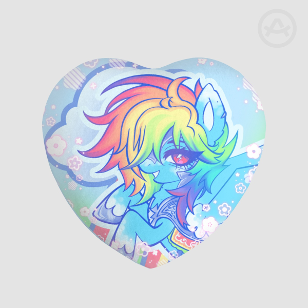 Rainbow Dash Heart Shape Plush Badge