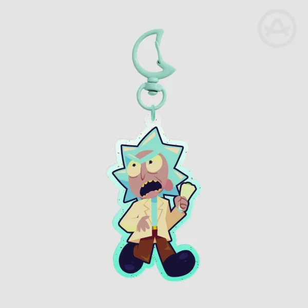 Rick Glitter Acrylic Keychains