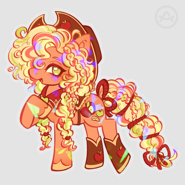 Apple Jack Clear PET Vinyl Die Cut Stickers